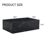 ZUN 39.3*23.6*11.8 Inch Black Marble Texture MDF Coffee Table - Luxurious Design, Perfect Living Room W1151P234029