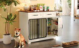 GO 37.4" Crate Furniture, Indoor Kennel with 2 Drawers and Storage Cabinet, Modern Furniture N704P265255K