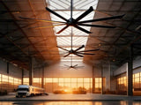 100 INCH Large Size Industrial PM DC Motor Ceiling Fan with 8 PCS Aluminum Blades ,6-Speed Remote W3775P462027
