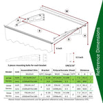 ZUN DA4734W Series Door Window Awning Made of 0.137 Inch Thick Crystal Solid Polycarbonate Sheet and W2205P179738