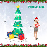 6FT Inflatable Christmas Tree Multicolored Gift Boxes Star Top, Built-in LED Lights, Waterproof 22450035