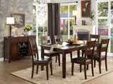 Cherry Finish Classic Style Set of 2 Side Chairs Mango Veneer Faux Leather Upholstered Transitional B01146560