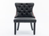 Furniture, Modern, High-end Tufted Solid Wood Contemporary PU and Velvet Upholstered Dining Chair 94894593