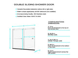 55-59"W x 72"H Frameless Double Sliding Shower Door, 304 Stainless Steel in Matte Black 5/16" W2758P385693
