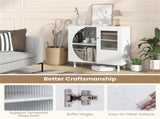 31.5-Inch Freestanding Storage Cabinet with Drawer & Crescent-shaped Flap, Versatile for Kitchen 71445620