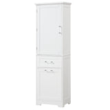 ZUN Tall Bathroom Storage Cabinet, Freestanding Storage Cabinet with Two Different Size Drawers and WF312730AAK