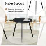 Modern 3-Piece Set 17.7" Anti-Spill Round Coffee Table 2 Rattan Swivel Chairs, Outdoor Patio W1151P250965