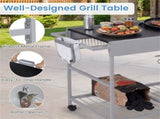 Outdoor Grill Cart for 18-22 Inch Kettle Grills, Metal BBQ Stand with Lid Holder & Storage Rack 76162891