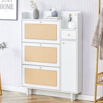 ZUN Modern minimalist storage cabinet, Japanese rattan shoe cabinet, bed top cabinet, small home 98584209