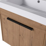 ZUN 24 Inch Bathroom Vanity With Top,Resin Basin,Soft Closing Doors W99990331