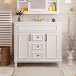 ZUN 36'' Bathroom Vanity with Top Sink, Modern Bathroom Storage Cabinet with 2 Soft Closing Doors and 2 18941742