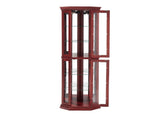 Corner Curio Cabinet Lighted Corner Display, Display Shelf Shelving Bar cabinet with Tempered 48787179