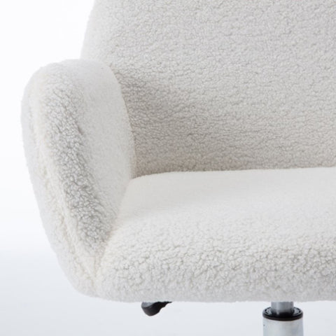 ZUN HengMing Faux Fur Home Office Chair,Fluffy Fuzzy Comfortable Makeup Vanity Chair ,Swivel Desk Chair W21228454