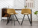 Porth Fabric Kitchen 28.25" Counter Height Stools, Set of 2, Yellow T2574P165090