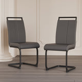 ZUN Modern Dining Chairs,PU Faux Leather High Back Upholstered Side Chair with C-shaped Tube. Black W2189138537
