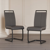 ZUN Modern Dining Chairs,PU Faux Leather High Back Upholstered Side Chair with C-shaped Tube. Black 02427707