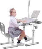 ZUN Desk for Kids Desk and Chair Set Kids Art Desk Drafting Table Desk Set with Adjustable Height, 80132099