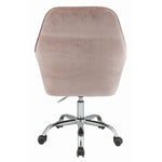 ZUN Peach and Chrome Swivel Office Chair B062P182757