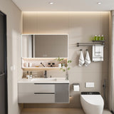 Aluminium Medicine Cabinet Mirror, 35 x 28 Inches Medicine Cabinet with 3 Colors LED Light and W2700P269441