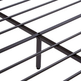 Queen Size Metal Platform Bed Frame with Wooden Headboard and Footboard with USB LINER,LED Lights, W311134462