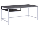 Weathered Grey and Chrome Rectangular Writing Desk B062P153658