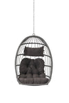 ZUN Outdoor Garden Rattan Egg Swing Chair Hanging Chair W874127488