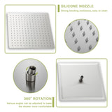 Shower System with Waterfall Tub Spout,16 Inch Ceiling Mount Square Shower System with Rough-in W124381955