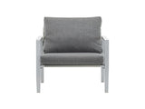 Silver Aluminum Lounge Chair with Sleek Rope Accents and Comfortable Cushions, Perfect for Modern N767P237034W
