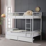 Twin Over Twin Convertible Bunk Bed with 2 Storage Drawers, Metal Bunk Bed Can be 65723139