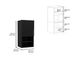 Medicine Single Door Cabinet 31"H, Two External Shelves, Two Interior Shelves, Black B097132933