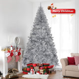 ZUN 7 FT Artificial Christmas Tree, Unlit Hinged Christmas Pine Tree with 1250 Branch Tips and Sturdy 27089939