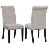 Sand and Rustic Espresso Tufted Side Chairs B062P145440
