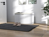 24.4" Flip-Drawer Shoe Storage Bench, Entryway Bench with Padded Seat Cushion & Shoe Cabinet, White 39969023
