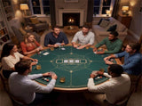 55" Round Foldable Poker Table Top Mat Non-Slip Rubber Base, Portable Casino-Grade Poker Mat 28119801