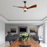 ZUN 52 Inch Ceiling Fan Light With 6 Speed Remote Energy-saving DC Motor 52K012BK