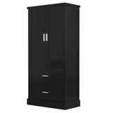 ZUN Tall Bathroom Storage Cabinet, Cabinet with Two Doors and Drawers, Adjustable Shelf, MDF Board, N725P178675B