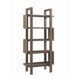 ZUN Abstract Bookcase, Home Display Cabinet with Five Shelves, Walnut Oak B107130876