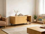 Cat Litter Box Enclosure TV Stand, Modern Cat House with Sliding Door & Litter Mat, Side End Table 37827141