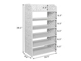 Wood-plastic Board Six Tiers Carved Shoe Rack White A 50577660