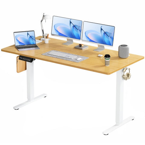 ZUN Standing Desk Adjustable Height 63 x 24 Inch Electric Computer Stand Up Desk with 3 Memory Presets, W2201P277620