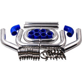 2.5 inch Universal Aluminum Intercooler Turbo Piping Kit Hose SiliconeClamp 23569745