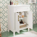 24" Vanity with Integrated Ceramic Sink, Cabinet with 2 Doors, Single Sink N710P277711K