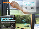 10x14FT All Season Sunroom, Outdoor Permanent Wall Mounted Solarium with Detachable Polycarbonate W1859P238678