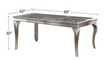 Traditional Dining Table Rectangle Table Silver Hue 1pc Dining Table Glass Insert Dining Room B011P322613