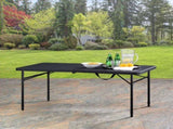4 Foot Fold-in-Half Adjustable Folding Table, Rich Black 19869127