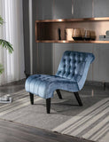 COOLMORE Modern Velvet Armless Accent Living Room Chair / Leisure Chair,Upholstered Fabric Button W39550131