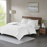 Full/Queen 3 Piece Cotton Waffle Weave Duvet Cover Set B035129156