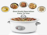 Slow Cooker 3.5 Quart, Dishwasher Safe Crock Ceramic Inner Pot and Glass Lid, White 86870147