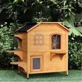 ZUN Wooden Cat House （Prohibited by WalMart） 41054549