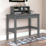 ZUN Grey Writing Desk with Hutch B062P209417